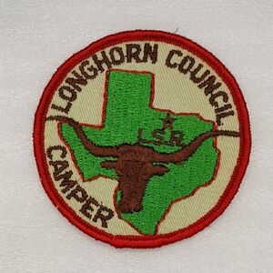 Vintage Sew on Patch: Boy Scouts of America Longhorn Council Camper